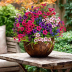 AXYLEX Artificial Flowers for Outdoors Fake Plants - 16 Bundles Faux Outside Greenery Boxwood No Fade Plastic Shrubs Fall Decor Farmhouse Home Garden Thanksgiving Mums (Mix White Purple Pink)