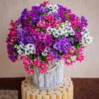 Artificial Flowers Outdoor Shrubs - 16 Bundles Fake Plants UV Resistant No Fade Faux Plastic Greenery Home Garden Porch Patio Decoration (1, Multi 16-4)