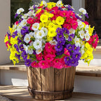 Artificial Flowers Outdoor Shrubs - 16 Bundles Fake Plants UV Resistant No Fade Faux Plastic Greenery Home Garden Porch Patio Decoration (1, Multi16-2)