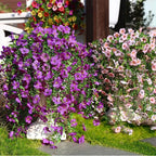 Artificial Flowers for Outdoors Faux Plants for Spring Summer Decoration,6 Bundles UV Resistant Realistic Silk Hanging Flowers Indoor Garden Porch Patio Balcony Yard Farmhouse（Purple）