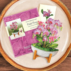 Freshcut Paper Pop Up Cards, Mini Orchid Oasis (Set of 2), 6 Inch Mini Sized Forever Flower Bouquet 3D Popup Greeting Cards, Birthday Card, Get Well Gifts, Blank Notecard & Envelope