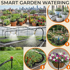 240FT Drip Irrigation System for Garden: 30 Nozzles 1/2" PE Tubing Automatic Watering Kit Adjustable Misting Sprinkler Mister 1/4" Hose for Water Plants Tape Raised Beds Lawn Outdoor Greenhouse