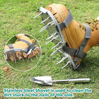 Lawn Aerator Shoes for Grass - Pre-Assembled Grass Aerator Shoes for Lawn - Soil Yard Aerator Tool for Aerating Patio Garden, Gray, Medium Size