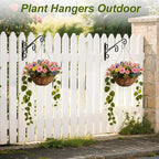 2 Pack Plant Hangers, Metal Plant Hooks for Wall, Plant Hanger Hook, Indoor/Outdoor Hanging Brackets, Hanging Basket Hooks