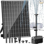 Biling 20W Solar Fountain Pump, 320 GPH Solar Pond Fountain Adjustable Flow, Dry-run Protection, 6.6 FT Tubing for Outdoor Garden Small Pond