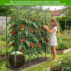 62in Tall Cucumber Trellis for Raised Bed, 68" L x 62" H Metal Garden Trellis for Climbing Plants Outdoor, U-Shape Vegetables Trellis Support for Squash Zucchini Peas Grape