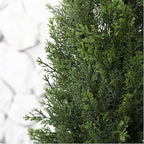 7 Feet Outdoor Artificial Topiary Cedar Tree, Set of 2 UV Resistant Potted Faux Cedar Trees for Outdoors and Indoors, Decorative Fake Shrubs Topiary Trees for Home Living Room Front Door Decor