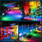 LANSOW Solar Spot Lights Outdoor Color Changing, 8Pack/7 Modes Waterproof Solar Christmas Landscape Spotlights, LED Solar Powered Flood Lights for Yard Garden Pathway Outside Halloween, Auto ON/Off