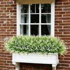 Ivydale 20PCS Artificial Plants Fake Flowers Monkey Grass for Outdoors,UV Resistant Realistic White Faux Greenery Shrubs Outside Decor for Home Garland Porch Patio Balcony Planter Yard Office Pathway