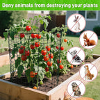 16 Pack Plant Protectors from Animals, 16"x 12" Wire Plant Protector, Wire Cages for Plants with Stakes and Cable Ties, Metal Plant Cages for Plants, Vegetables, Flowers