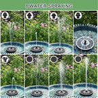 Yzert Solar Fountain for Bird Bath Direct Sunlight High Efficiency 3.5W Glass Panel Solar Water Fountain Outdoor Garden Flower (White)