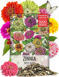 Seed Needs Crazy Zinnia Seeds 15+ Varieties Specialty Blend | 5,000+ Seeds Zinnia Elegans Open Pollinated | Includes California Giants, Candystripe & State Fair Species | Bulk
