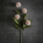 VIERENA 6 Pcs Faux Silk Pompon Mum Artificial Flowers for Vase -27", Bulk Fake Chrysanth Branches with Stems for DIY Bouquet Centerpieces Wedding Fillers Arrangements Shower Decorations (Beige)