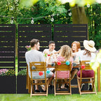 Casaphoria Metal Raised Garden Bed, 47"x24"x12" Planter Box for Climbing Plants, Vegetables & Vines, Features Drainage Holes and Privacy Screen (Black-Louvered)