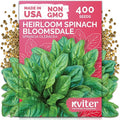 KVITER 400 Bloomsdale Spinach Seeds (Spinacia oleracea) — Non-GMO & Heirloom, Heat Tolerant, Cut and Come Again — Spinach Organic Vegetable Seeds for Planting in Outdoor & Indoor Garden, Containers