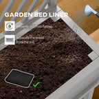 Outsunny Raised Garden Bed with Trellis for Climbing Plants, Vegetable, Grape Vines, Elevated Planter Box with Legs, Drainage Holes and Filter for Outdoor Garden, Patio, Gray