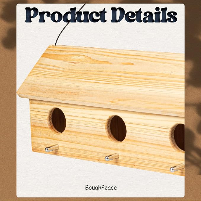 Wooden Bird Houses for Outside Birdhouses Nest Bluebird House for Cardinals Finch Wren Swallow for Garden Viewing 7