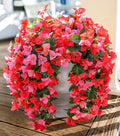 Faux Bougainvillea Artificial Flowers Plants for Outdoors Outside Decoration, 2pcs Fake Flowers Silk Long Trailing Vines UV Resistant Realistic for Front Door Porch Planter Urn Patio Balcony Yard, Mix