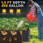 DWVO 8 x 4 x 1.5 FT Raised Garden Bed Kit, Outdoor Galvanized Flower Bed with Safety Rubber and Gloves, Large Metal Planter Box for Vegetables, Flowers, Herbs, Fruits, Black