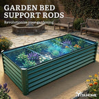 YITAHOME 8x4x1.5ft Large Raised Garden Bed Kit, Galvanized Metal Planter Box with Gloves, Ground Nails & Safety Rubber, Outdoor Above Ground Planters for Plants Vegetables Flowers, Green