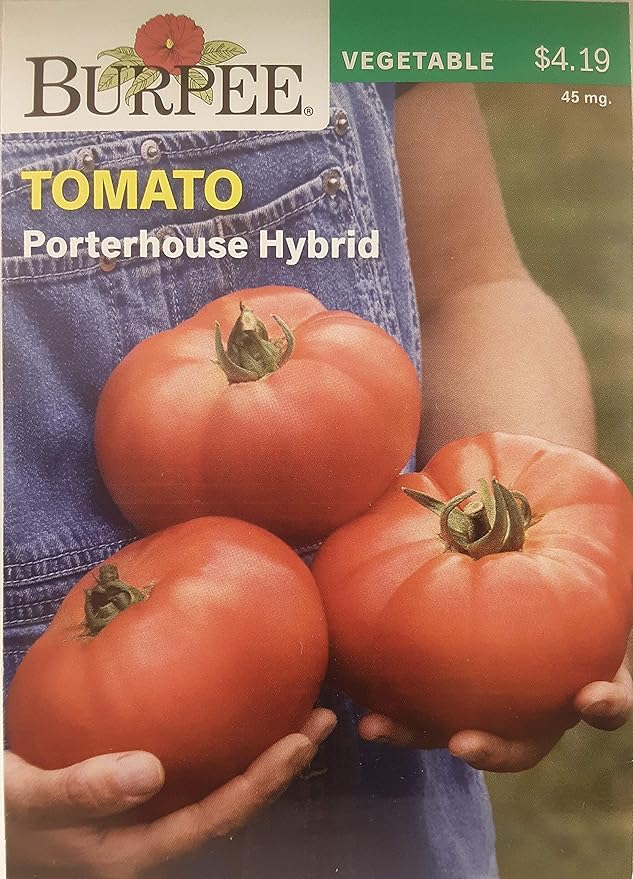 Burpee 'Porterhouse' Hybrid, Large Red Beefsteak Slicing 2-4lbs Tomato, 40 Non-GMO Seeds