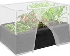 UNIFAMILY 4X2.6X1.3FT Fabric Raised Garden Bed Kit, Breathable Raised Garden Bed with Cover, Garden Beds Outdoor with Plant Protection Mesh Netting for Vegetable, Flower, Herbs and Strawberry