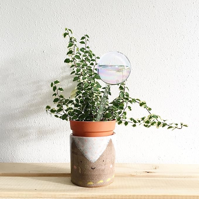 4 Pcs Iridescent Glass Plant Watering Globes - 9 Inch Self Watering Planter Insert | Plant Watering Devices | Plant Watering Bulbs for Indoor and Outdoor Plants Accessories.