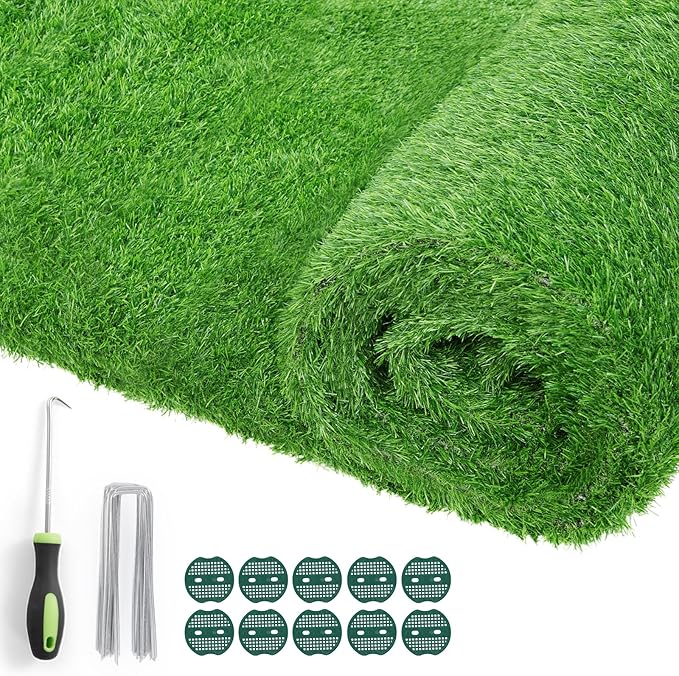 Artificial Turf Grass Outdoor: Grass Pad for Dogs Indoor Potty Training, Replacement Turf Rug for Patio Balcony Apartment Landscape Decoration, Easy to Clean with Drainage Holes(3.21x6.50ft)