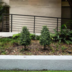 Nearly Natural 2.5 ft Artificial Boxwood Plants, Set of 2, UV Resistant with Integrated Ground Stakes for Indoor Outdoor Garden Decor