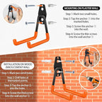 28 Pack Garage Hooks Heavy Duty - Garage Storage and Organization Ladder Hooks with Non Slip PVC Coating for Hanging Bike，Ladder，Garden Tools，Hose