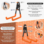 18 Pack Garage Hooks Heavy Duty - Anti-Slip Coating， Garage Storage Hooks for Hanging Bike，Ladder，Garden Tools，Hose