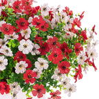 INXUGAO Artificial Fake Flowers Plants for Outdoor Spring Summer Decor, 12 Bundles Faux Silk Flowers for Outdoor Outside Planter Colorful Daisy UV Resistant Look Real for Front Door Porch Patio Yard