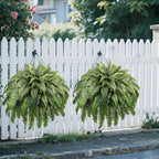 51" Fake Ferns Artificial Plants Large, 96 Fronds Artificial Ferns for Outdoors and Indoors, Realistic Extra Large Faux Boston Fern with Vines for Planter Porch Patio Home Office Decor, UV Resistant