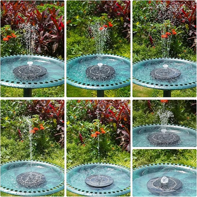 AISITIN Crystal Ball Solar Fountain Pump, 3.5W Water Pump with 3000mAh Battery for Overnight Use (Up to 8H), LED Light Up Bird Bath Fountain Decoration for Garden, Pond, Outdoor