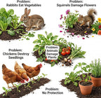 3Pack Plant Protector from Animals, 9pcs Wire Plant Protectors Metal Mesh Plant Cages, 11.8 x 15.7 Inch Outdoor Plant Guards for Rabbits Chicken Squirrels and Garden Protection