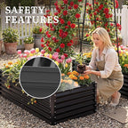 YITAHOME 2pcs 6x3x1.5ft Galvanized Raised Garden Bed with Tall Arch Trellis, Galvanized Planter Box with Trellis, Vertical Netting, Gloves, Outdoor Flower Bed for Climbing Plants, Vegetables, Black