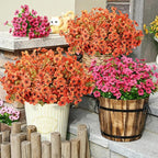 Waipfaru 12 Bundles Artificial Flowers for Outdoor Indoor, Faux Outdoor Plastic Plants UV Resistant Shrubs Outside Porch Patio Garden Boxwood Decor