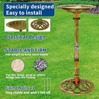 Bird Bath for Outside, Large 28 inch Tall Birdbaths for Outdoors with Solar Water Fountain, Plastic Retro Copper Bird Baths Bowl for Outdoor Garden Lawn Yard Patio Hotel Landscape Decor - Wide 20”