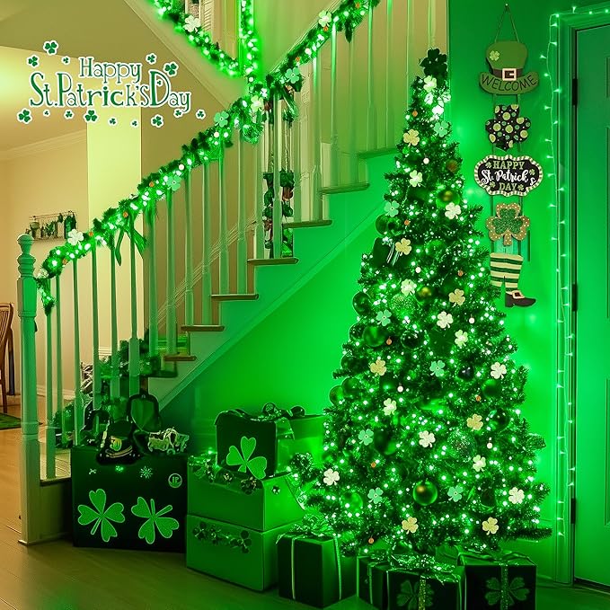 JMEXSUSS Green Christmas Lights Indoor Plug in,150 LED Connectable String Lights Outdoor, 59ft 8 Modes Green Christmas String Light for Bedroom Room Home Party Christmas Tree Decor