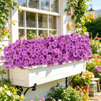 AmyHomie 20 Bundles Artificial Flowers for Outdoor Outside Spring Summer Decoration UV Resistant Faux Flowers No Fade Fake Plastic Plants Garden Porch Window Box Decorating (Purple)
