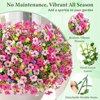 BLEUM CADE 12 Bundles Artificial Flowers for Outdoors, UV Resistant Fake Outdoor Flowers, Realistic Faux Outdoor Flowers for Decoration, Outside Fake Plants for Porch Garden Decor