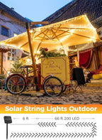 Minetom Solar String Lights Outdoor Waterproof, Extra Long 72FT 200 LED Solar Powered String Lights with 8 Lighting Modes, Solar Light for Outdoor Outside Tree Balcony Gazebo, Warm White