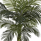 Nearly Natural 4-FT Artificial Golden Cane Palm Tree, Set of 2 Fake Palm Trees with Two Realistic Trunks and 10 Lifelike Palm Fronds, Faux Palm Plants for Indoor Home Décor with Black Nursery Planter