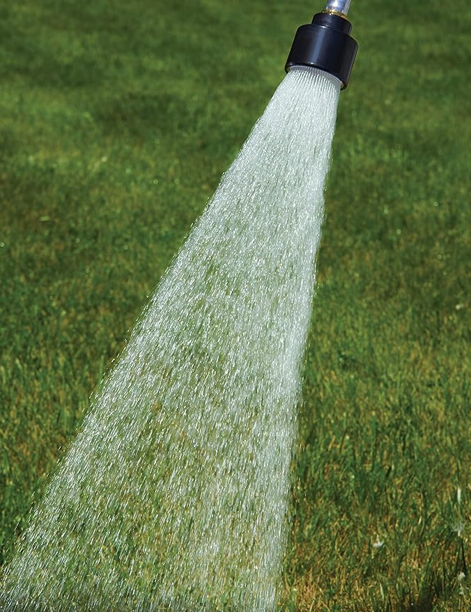 Dramm Soft Rain Watering Spray Wand, 8" Foam Grip & Brass Shut Off Valve, Lightweight & Durable, for Hanging Basket, Planter, Garden, Shrub and Seedbed, Silver, 30 Inches Long