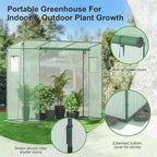 Small Greenhouse for Outdoors, Green House for Winter with Roller Shutter Zipper Door and Window, Thickened PE Cover, Portable Greenhouse for Indoor and Outdoor Plant Growth