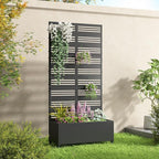 Casaphoria Metal Raised Garden Bed with Trellis and Wheels, 72"x35"x16" Planter Box for Climbing Plants, Vegetables & Vines, Features Drainage Holes and Privacy Screen (Black-Harold)