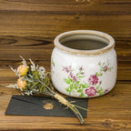 Dosayes Large Ceramic Pot for Planters, Ice Crack Glazed Flower Pot with Drainage Holes,5.91inch Vintage Planters for Indoor and Outdoor (Pink)