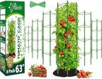 Riare 6 Pack 5.2 FT Tomato Cages for Garden- 63inches Heavy Duty Garden Stakes, Adjustable Tall Tomato Plant Support Tomato Trellis Cage for Pots, Raised Garden Bed, Climbing Vegetables Plants Flowers