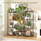 EnHomee Plant Stand Indoor Tall Plant Stand Outdoor Large Wood Plants Shelf with 16-18 Pots for Patio, Living Room, Garden, Balcony, 45" Wx62.1 Hx11.78 D