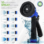 J&B XpandaHose 100ft Expandable Garden Hose – Ultra-Strong 3750D, 4-Layer Latex Core, Brass 3/4" Connectors, 10-Pattern Nozzle & Storage Bag – Lightweight, Kink-Reducing, Leak-Resistant